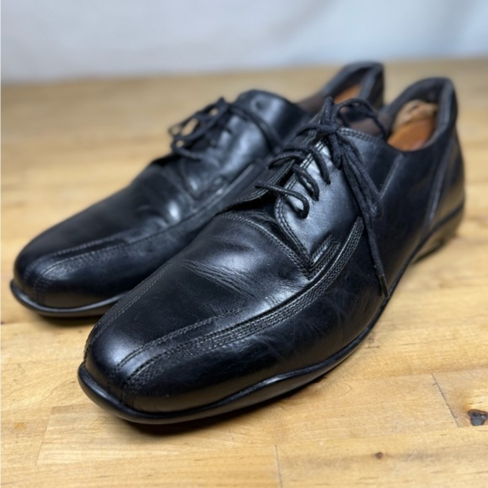 Bacco Bucci Black Leather Shoes Men’s Size 10 made in italy loafer